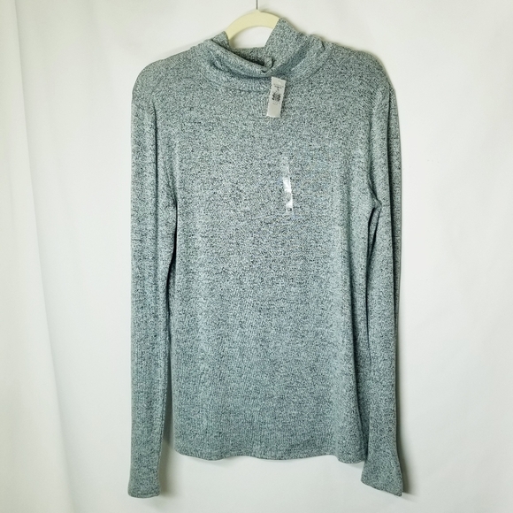 NWT Red by BKE Cozy Mock Neck Sweater Tunic Long Sleeve Teal Grey Knit XLarge - Picture 1 of 7